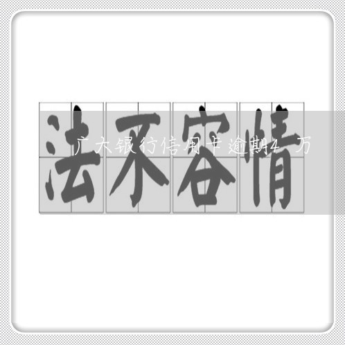 广大银行信用卡逾期4万/2023121893815