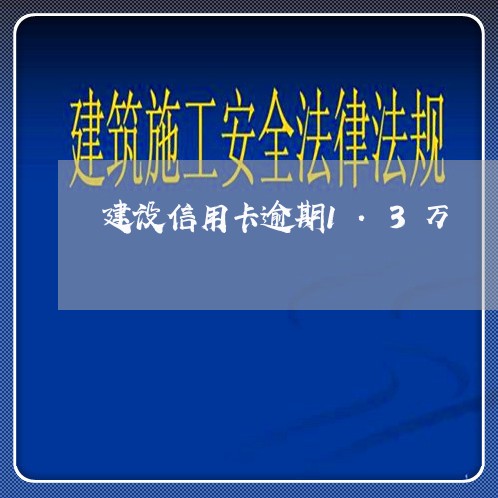 建设信用卡逾期1.3万/2023060431561