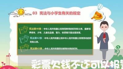 彩票欠钱不还可以报警吗/2023110162682