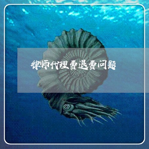 律师代理费退费问题/2023052778471