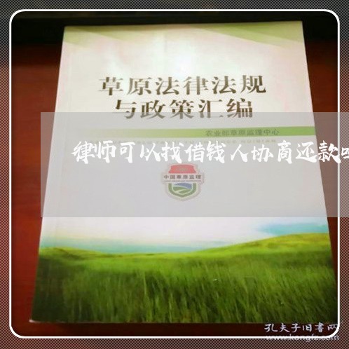 律师可以找借钱人协商还款吗/2023092605046