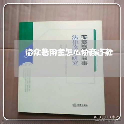 微众备用金怎么协商还款/2023100608350