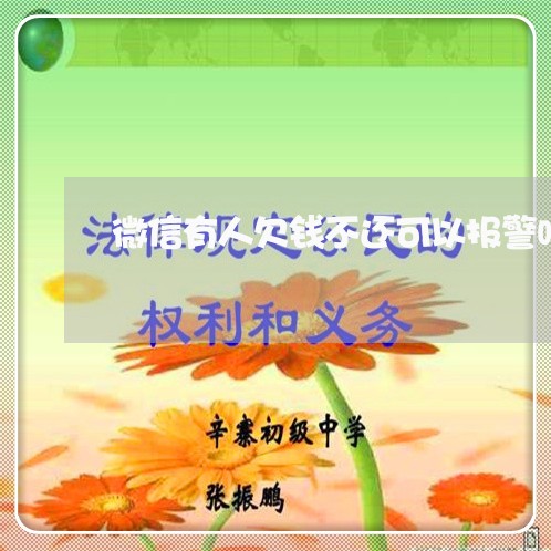 微信有人欠钱不还可以报警吗/2023110807025