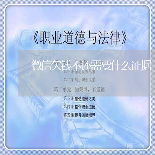 微信欠钱不还需要什么证据/2023121051371