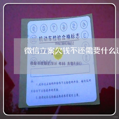 微信立案欠钱不还需要什么证据/2023120552625