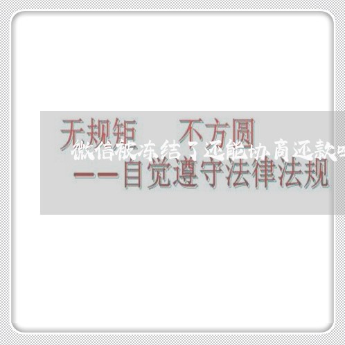 微信被冻结了还能协商还款吗/2023092741482