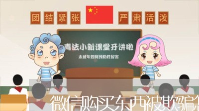 微信购买东西被欺骗怎么办/2023040472383