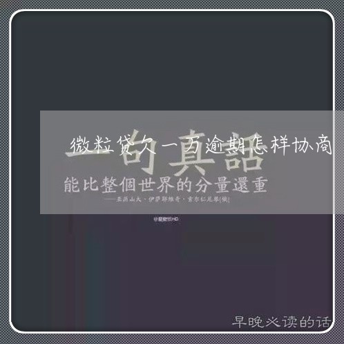 微粒贷欠一万逾期怎样协商/2023061684258