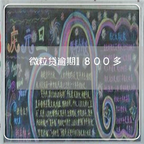 微粒贷逾期1800多/2023111568484