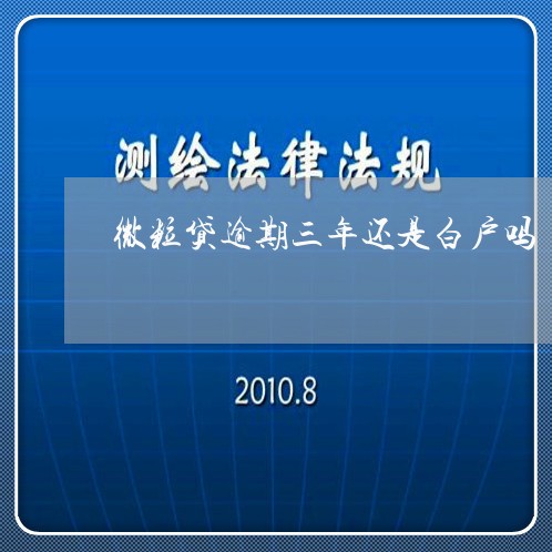 微粒贷逾期三年还是白户吗/2023072506968