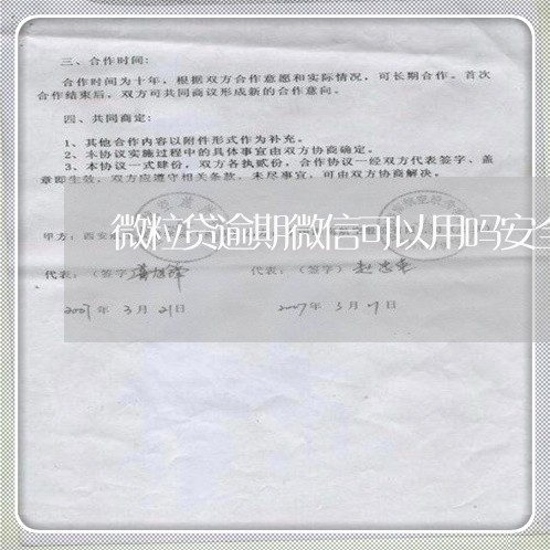 微粒贷逾期微信可以用吗安全吗/2023053030373