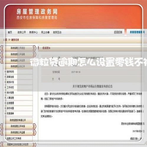 微粒贷逾期怎么设置零钱不被扣/2023053065047