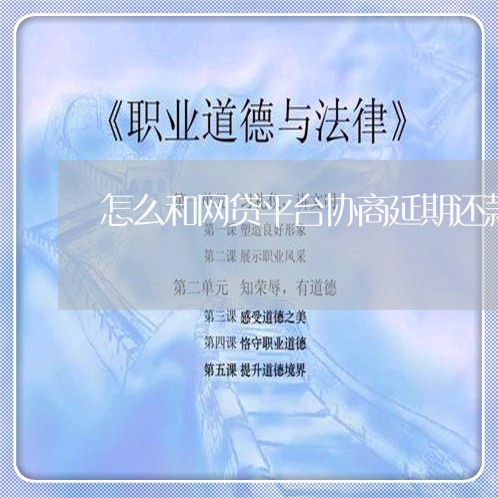 怎么和网贷平台协商延期还款的钱/2023100872593