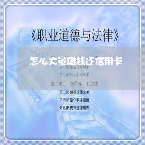 怎么大量借钱还信用卡/2023082708592