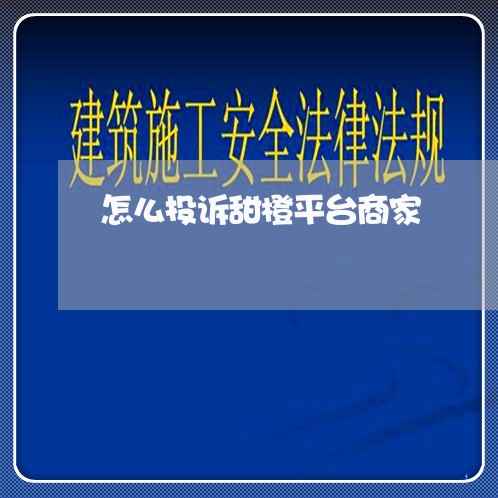 怎么投诉甜橙平台商家/2023030339470