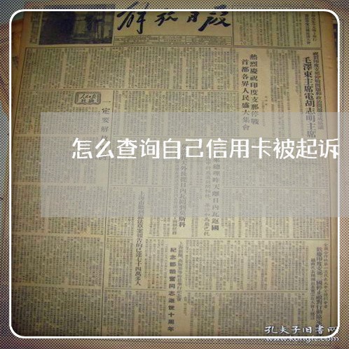 怎么查询自己信用卡被起诉/2023082829492