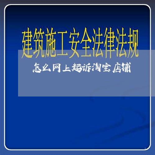 怎么网上起诉淘宝店铺/2023032451494