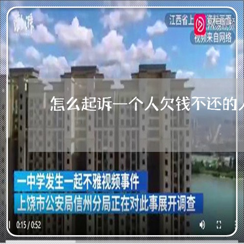 怎么起诉一个人欠钱不还的人呢/2023110990603