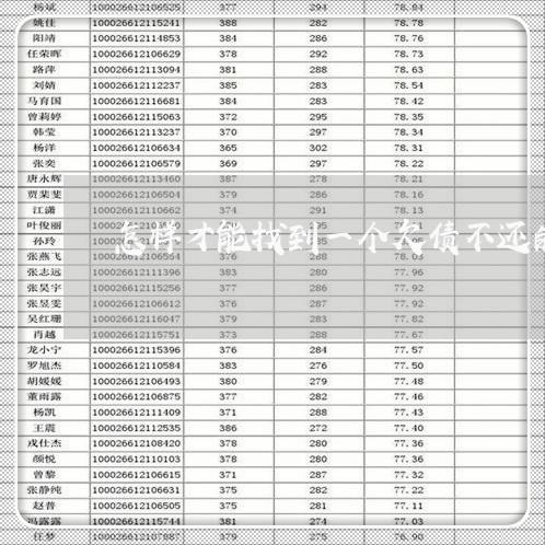 怎样才能找到一个欠债不还的人/2023120438161