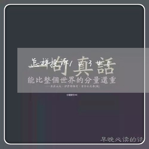 怎样投诉12345/2023032519148