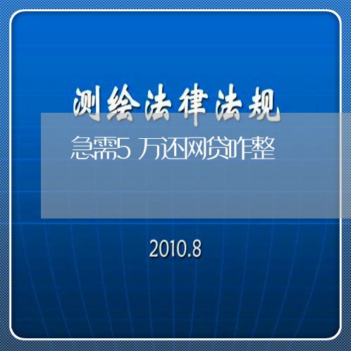 急需5万还网贷咋整/2023111517058