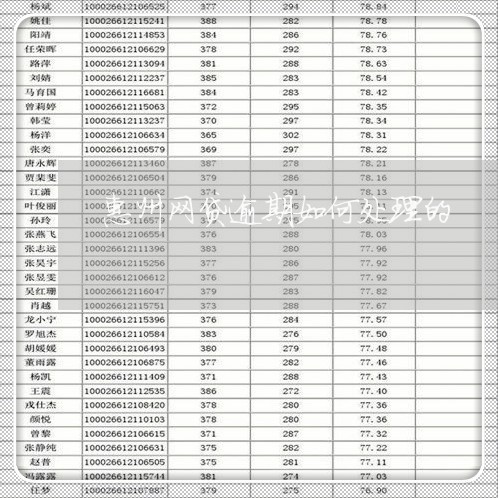 惠州网贷逾期如何处理的/2023110673727