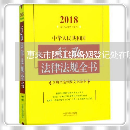 惠来市隆江镇婚姻登记处在哪里/2023081795736