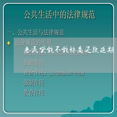 惠民贷能不能协商还款延期/2023092643746