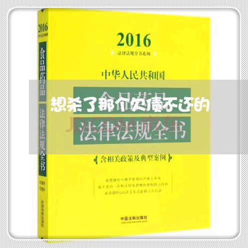 想杀了那个欠债不还的/2023111708483