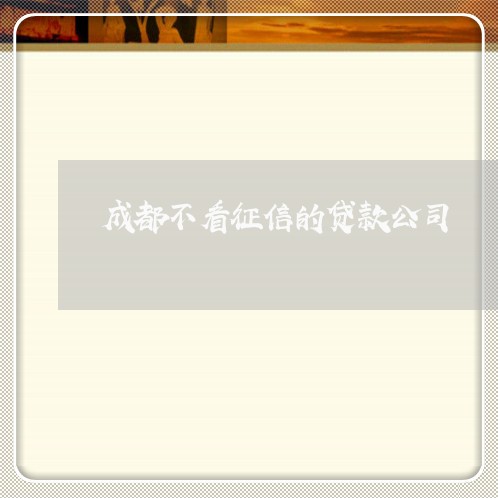 成都不看征信的贷款公司/2023032459471