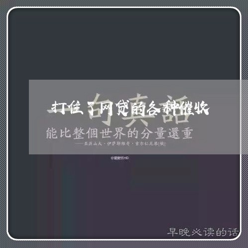 打住了网贷的各种催收/2023102450471