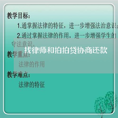 找律师和拍拍贷协商还款/2023073078704