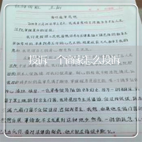 投诉一个商家怎么投诉/2023022681594