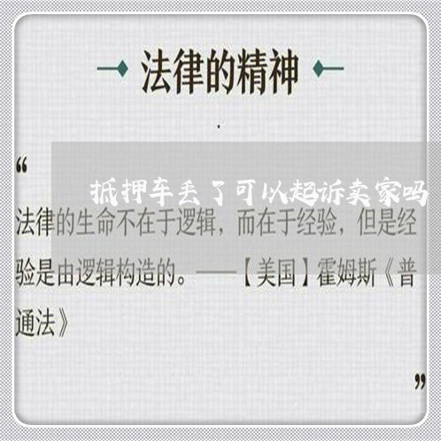 抵押车丢了可以起诉卖家吗/2023031730815