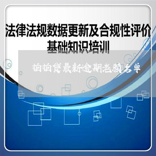 拍拍贷最新逾期老赖名单/2023080207169