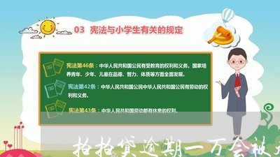 拍拍贷逾期一万会被起诉吗/2023080209472