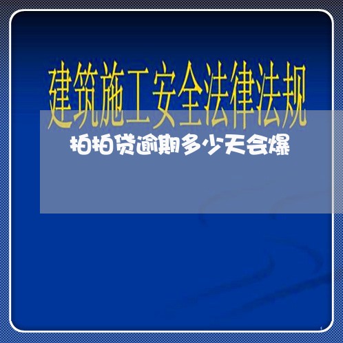 拍拍贷逾期多少天会爆/2023052572049