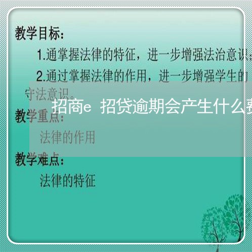 招商e招贷逾期会产生什么费用/2023053103138