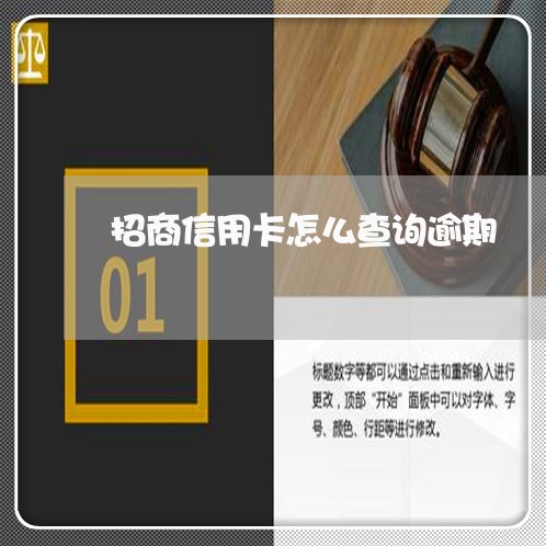 招商信用卡怎么查询逾期/2023072230462