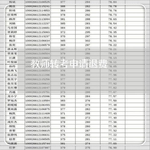 教师转考申请退费/2023042778593