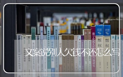 文案说别人欠钱不还怎么写/2023092107402