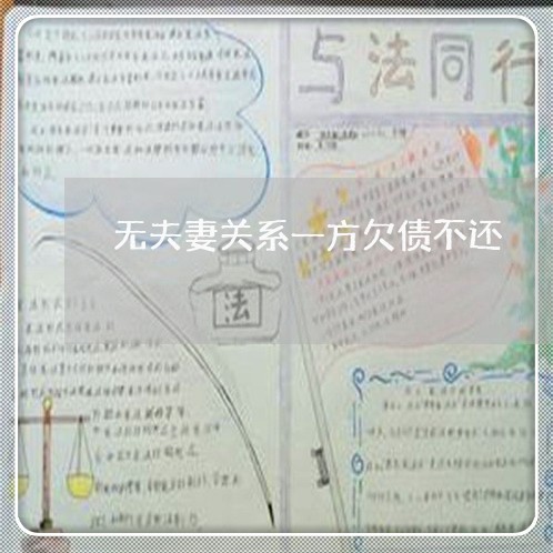 无夫妻关系一方欠债不还/2023120861404