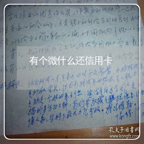 有个微什么还信用卡/2023120655838