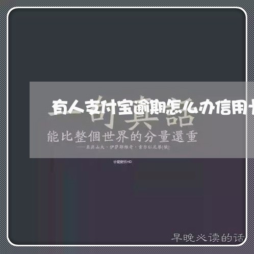 有人支付宝逾期怎么办信用卡/2023072322894