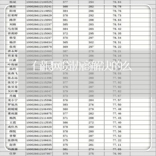 有跟网贷协商解决的么/2023090769638