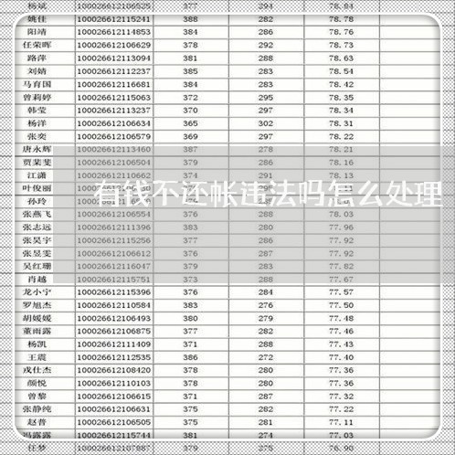 有钱不还帐违法吗怎么处理/2023120351683