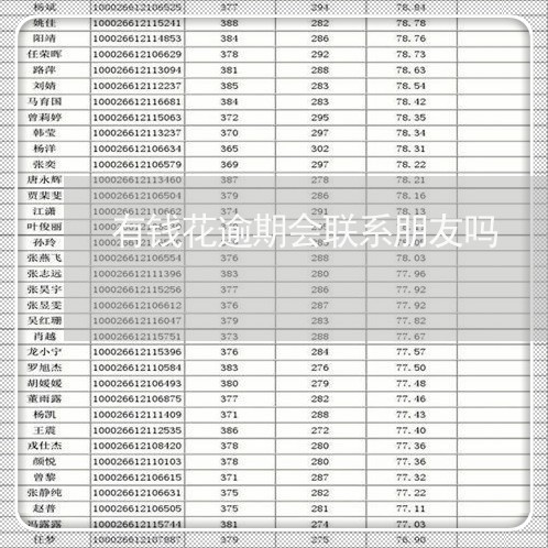 有钱花逾期会联系朋友吗/2023062209371