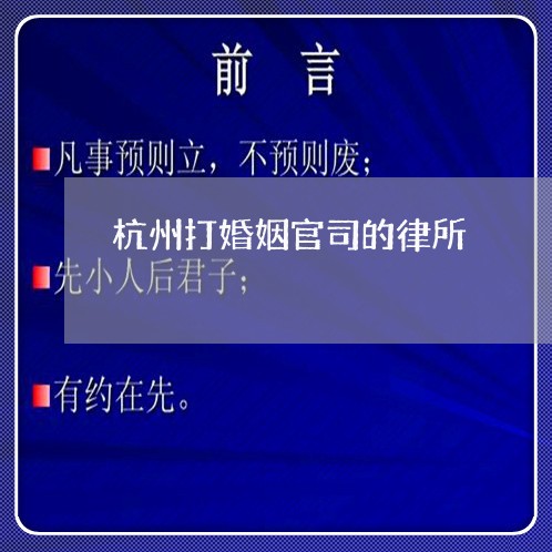 杭州打婚姻官司的律所/2023112373158