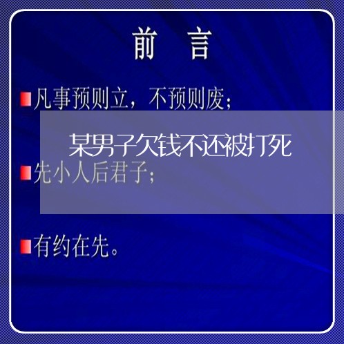 某男子欠钱不还被打死/2023112353704