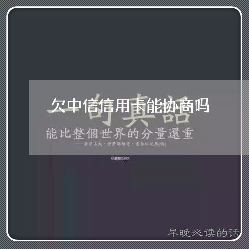 欠中信信用卡能协商吗/2023120314930